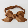 Snuggle Hunny Kids - Pre-tied Linen Bow Headband Mustard