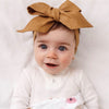 Snuggle Hunny Kids - Pre-tied Linen Bow Headband Mustard